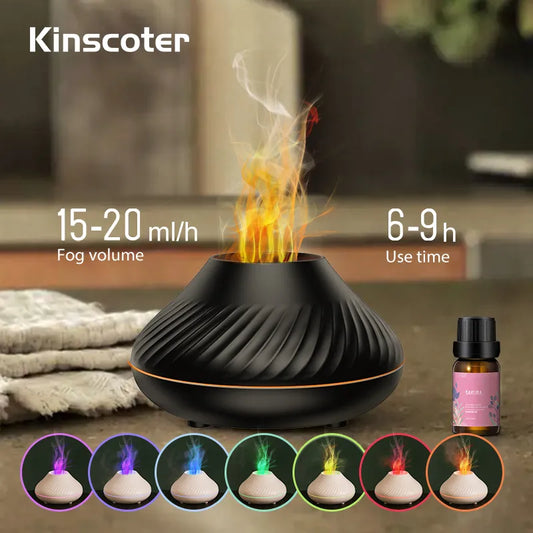 KINSCOTER Volcanic Aroma Diffuser Essential Oil Lamp 130ml USB